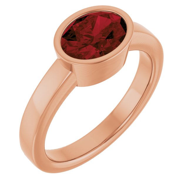 Natural Mozambique Garnet Solitaire Ring