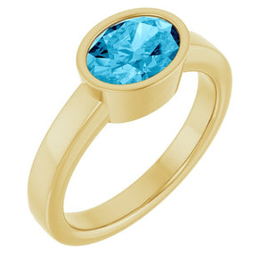 14K Gold Natural Mozambique Garnet Solitaire Ring - Options Available