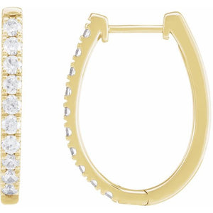 14K Gold Lab-Grown Diamond Hoop Earrings