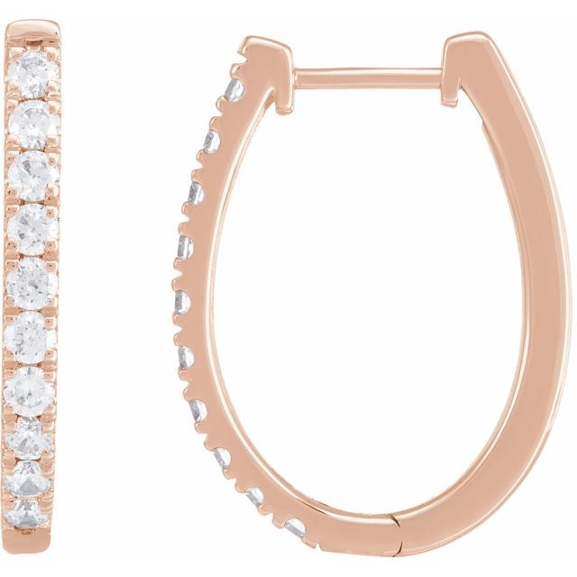 14K Gold Lab-Grown Diamond Hoop Earrings