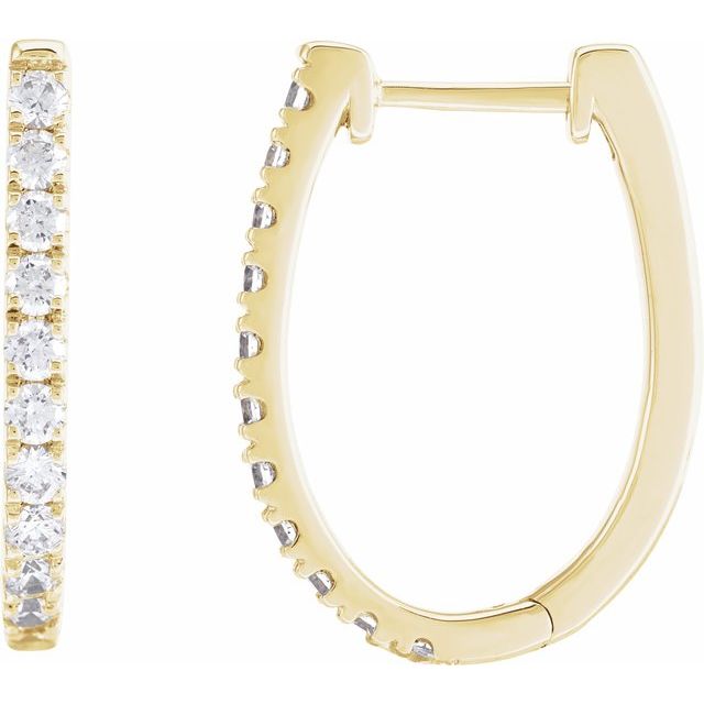 14K Gold Lab-Grown Diamond Hoop Earrings