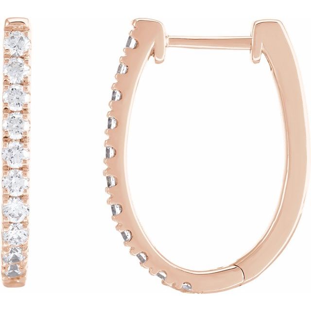 14K Gold Lab-Grown Diamond Hoop Earrings