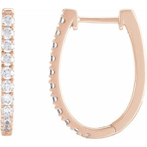 14K Gold Lab-Grown Diamond Hoop Earrings