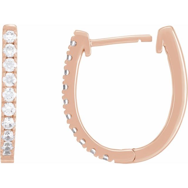 14K Gold Lab-Grown Diamond Hoop Earrings