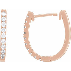 14K Gold Lab-Grown Diamond Hoop Earrings