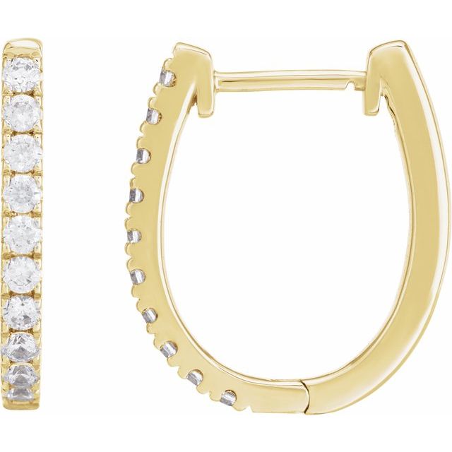14K Gold Lab-Grown Diamond Hoop Earrings
