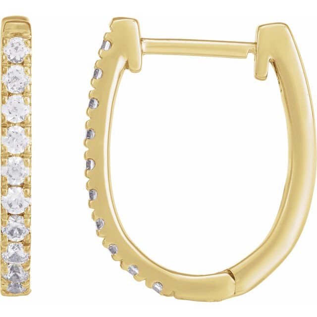 14K Gold Lab-Grown Diamond Hoop Earrings