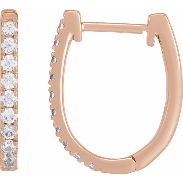14K Gold Lab-Grown Diamond Hoop Earrings