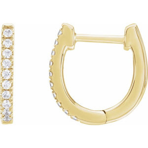 1/6 CTW Lab-Grown Diamond Round Hinged Hoop Earrings in 14K Gold