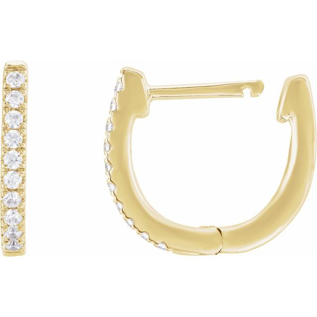 14K Gold Lab-Grown Diamond Hoop Earrings