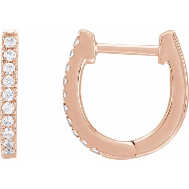 14K Gold Lab-Grown Diamond Hoop Earrings