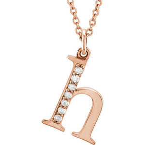 14K White Gold .025 CTW Natural Diamond Initial 'A' 16