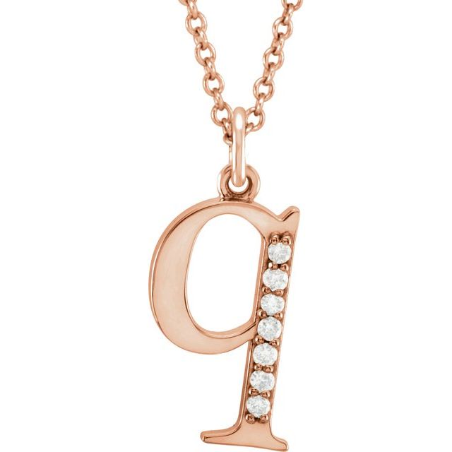 14K White Gold .025 CTW Natural Diamond Initial 'A' 16" Necklace