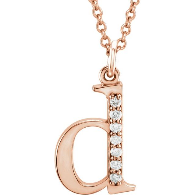 14K White Gold .025 CTW Natural Diamond Initial 'A' 16" Necklace