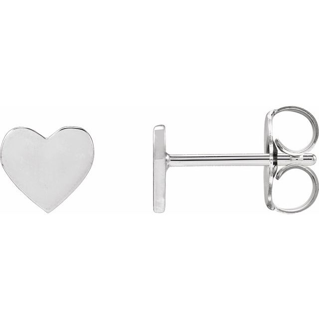 14K Gold Heart Stud Earrings