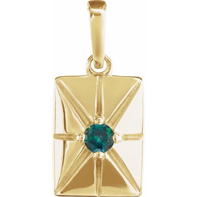 Lab-Grown Ruby Pendant with Alexandrite & Emerald in 14K Gold, Silver & Platinum