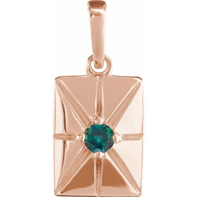 Lab-Grown Ruby Pendant with Alexandrite & Emerald in 14K Gold, Silver & Platinum