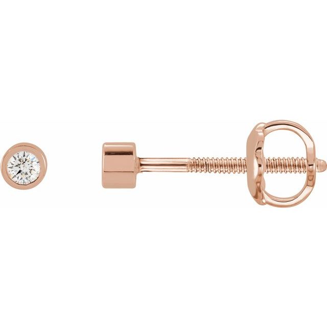 0.04 Ctw Natural Diamond Micro Bezel-Set Earrings