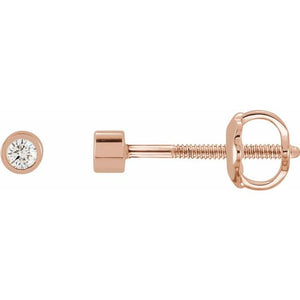 0.04 Ctw Natural Diamond Micro Bezel-Set Earrings