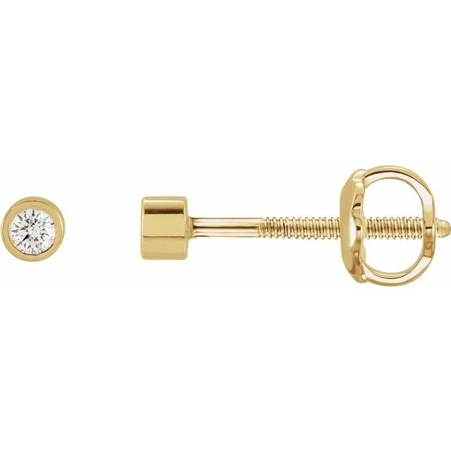 0.04 Ctw Natural Diamond Micro Bezel-Set Earrings
