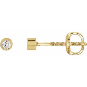 0.04 Ctw Natural Diamond Micro Bezel-Set Earrings