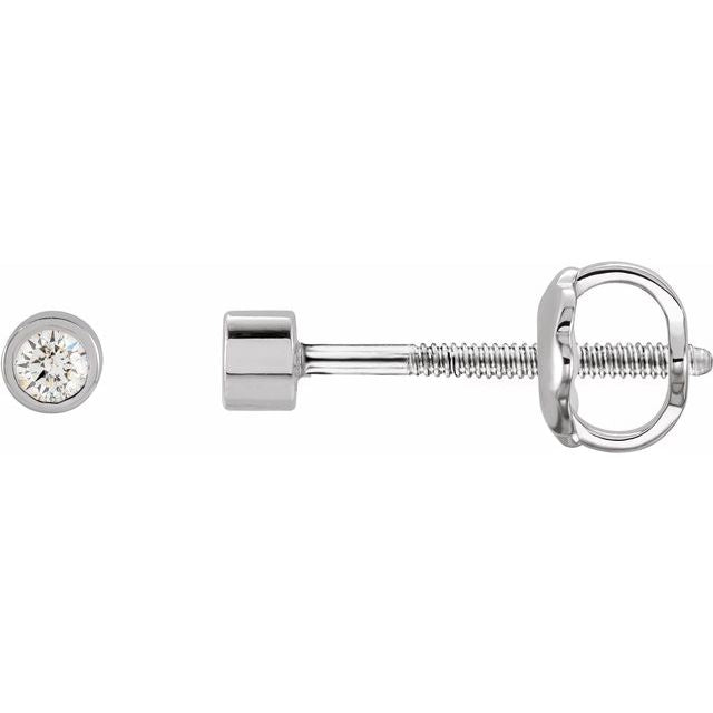 0.04 Ctw Natural Diamond Micro Bezel-Set Earrings