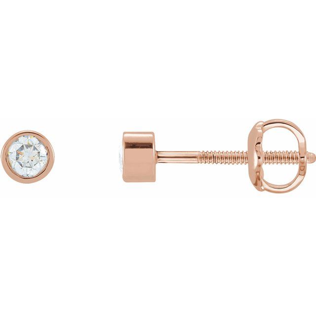 14K Gold Lab-Grown Diamond Bezel-Set Earrings - Options Available