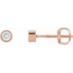 14K Gold Lab-Grown Diamond Bezel-Set Earrings - Options Available