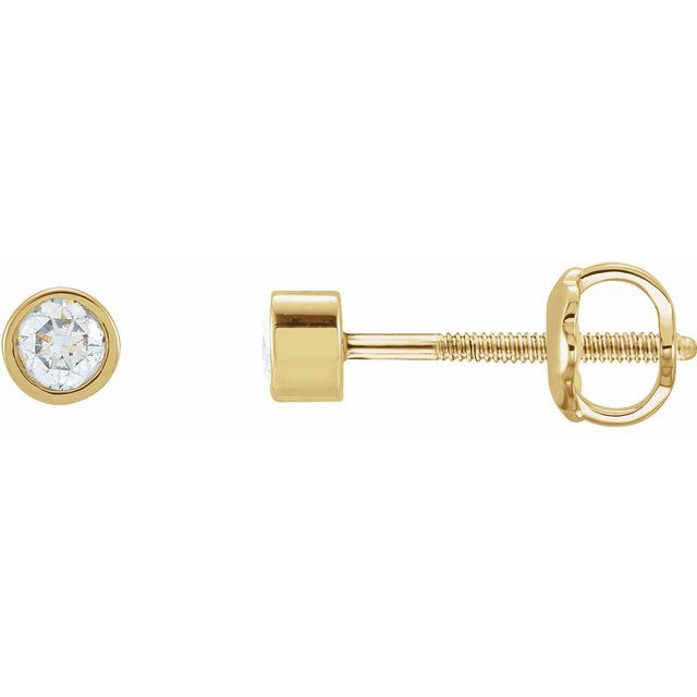 14K Gold Lab-Grown Diamond Bezel-Set Earrings - Options Available