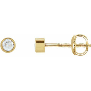 14K Gold Lab-Grown Diamond Bezel-Set Earrings - Options Available