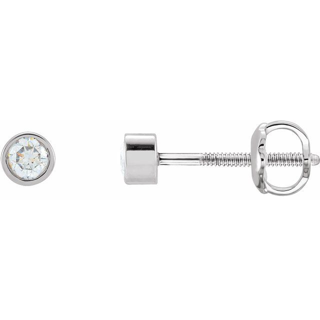 14K Gold Lab-Grown Diamond Bezel-Set Earrings - Options Available