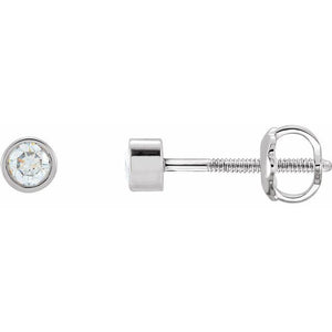 14K Gold Lab-Grown Diamond Bezel-Set Earrings - Options Available