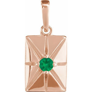 Lab-Grown Ruby Pendant with Alexandrite & Emerald in 14K Gold, Silver & Platinum