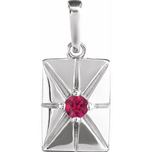 Lab-Grown Ruby Pendant with Alexandrite & Emerald in 14K Gold, Silver & Platinum