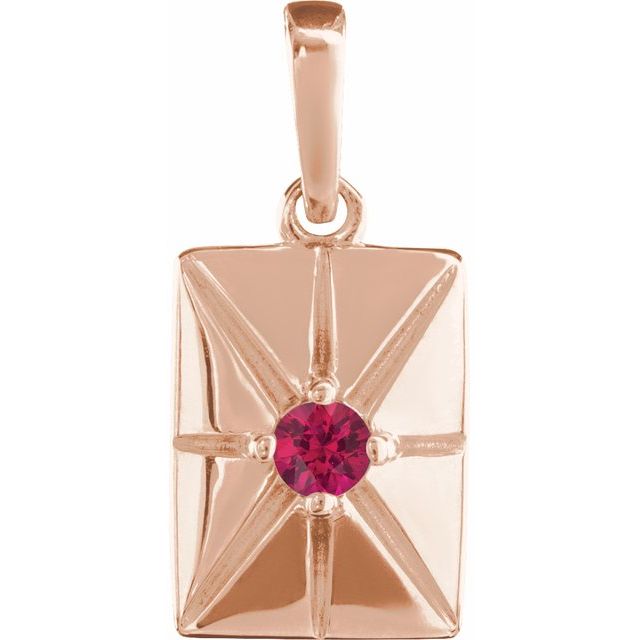 Lab-Grown Ruby Pendant with Alexandrite & Emerald in 14K Gold, Silver & Platinum