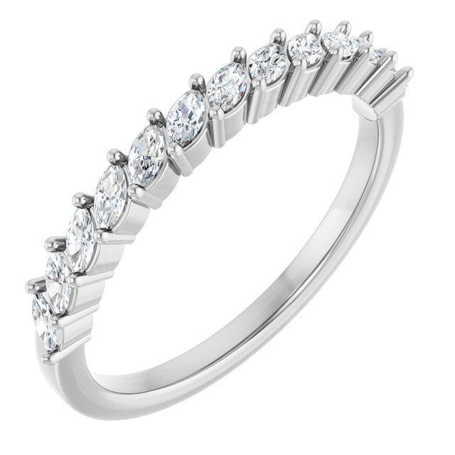 3/8 CTW Lab-Grown Diamond Anniversary Band in 14K Gold & Platinum