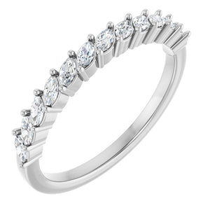 3/8 CTW Natural Diamond Marquise Anniversary Band in 14K Gold & Platinum