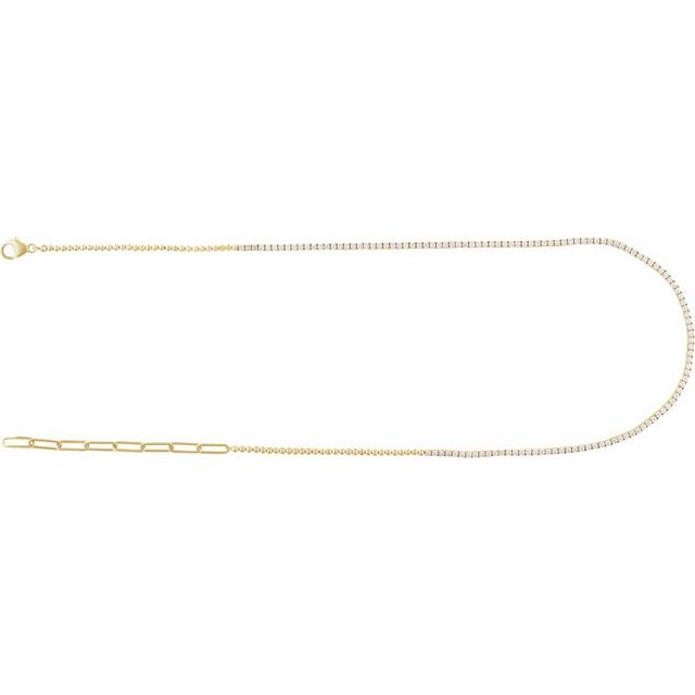 14K Gold Natural Diamond Adjustable Line Necklace - Options Available