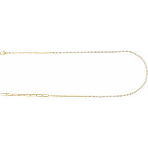 14K Gold Natural Diamond Adjustable Line Necklace - Options Available
