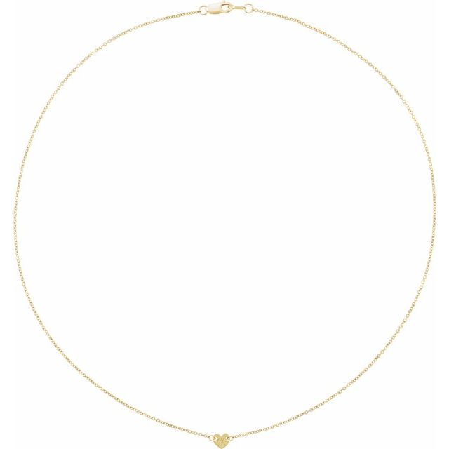 14K Gold Engravable Heart Disc Family Necklace