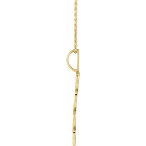 14K Gold, 27.57x7.97 mm Vertical Necklace - Elegant Commemoration
