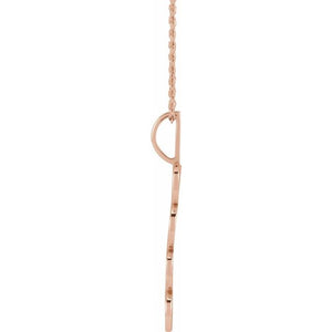 14K Gold, 27.57x7.97 mm Vertical Necklace - Elegant Commemoration
