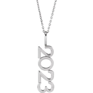 14K Gold, 27.57x7.97 mm Vertical Necklace - Elegant Commemoration