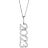 Platinum 2021 Year 27.57x7.97 mm Vertical Necklace - Elegant Commemoration