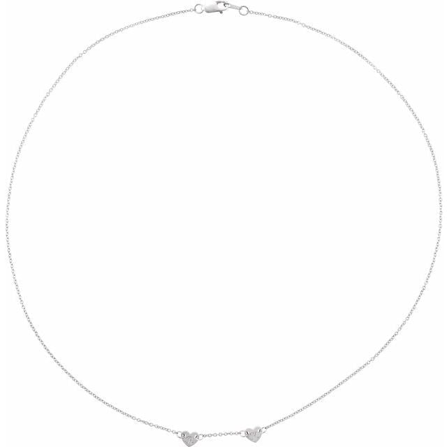 Engravable Heart Disc Family Necklace in 14K Gold, Sterling Silver & Platinum