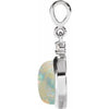 14K White Gold Natural Ethiopian Opal & Diamond Pendant - Bezel-Set