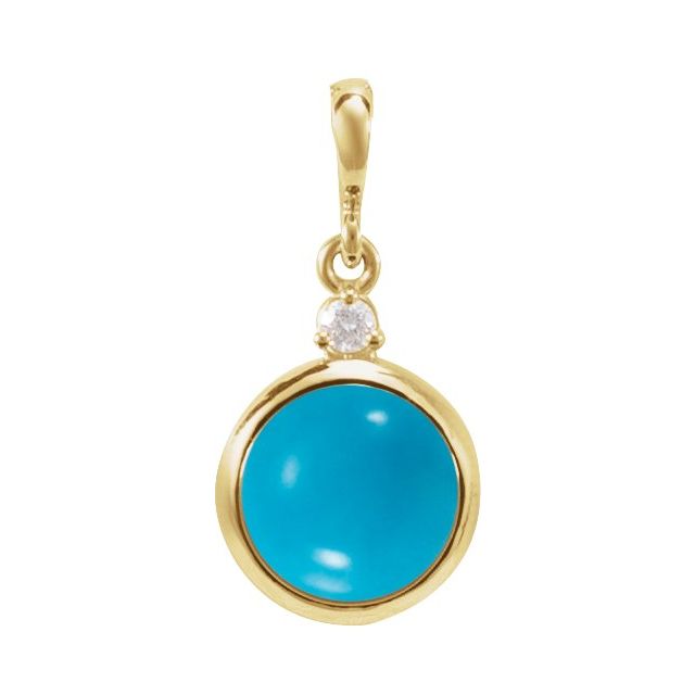 Natural Ethiopian Opal & Natural Diamond Bezel-Set Pendant in 14K Gold, Silver & Platinum