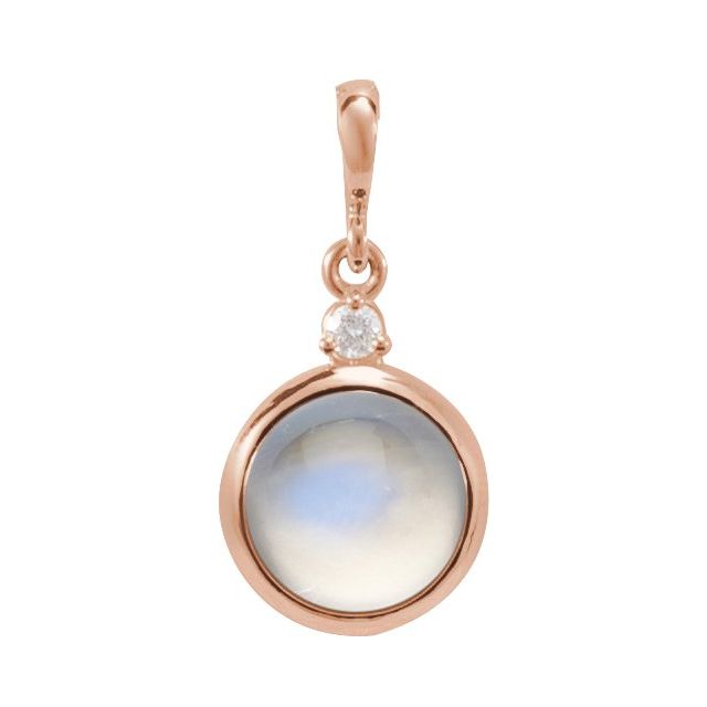 14K White Gold Natural Ethiopian Opal & Diamond Pendant - Bezel-Set