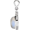 14K White Gold Natural Ethiopian Opal & Diamond Pendant - Bezel-Set