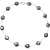 Sterling Silver, 12-13 mm Cultured Black Freshwater Pearl Necklace - Elegant 18-Inch Design